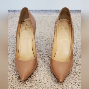 Christain Louboutin PIGALLE 100m, Patent, nude